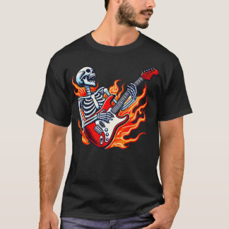 Skeleton E-Gitarre Typ Rock Roll Band Rock O T-Shirt