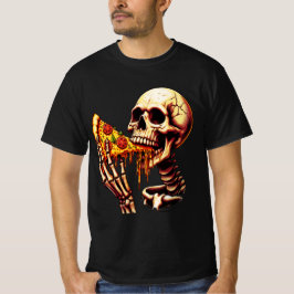 Skeleton Eating Pizza T-Shirt