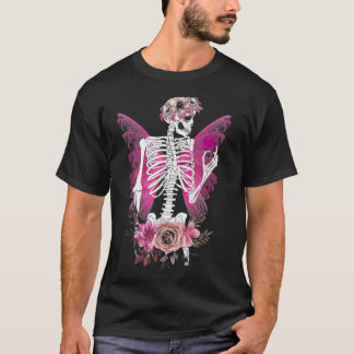 Skeleton Fairy Grunge Blume Halloween C T-Shirt