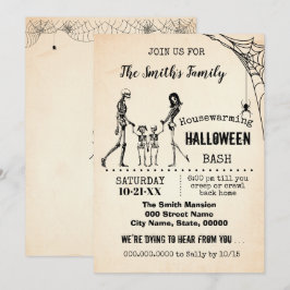 Skeleton Family Housewärming Halloween-Party Bash Einladung
