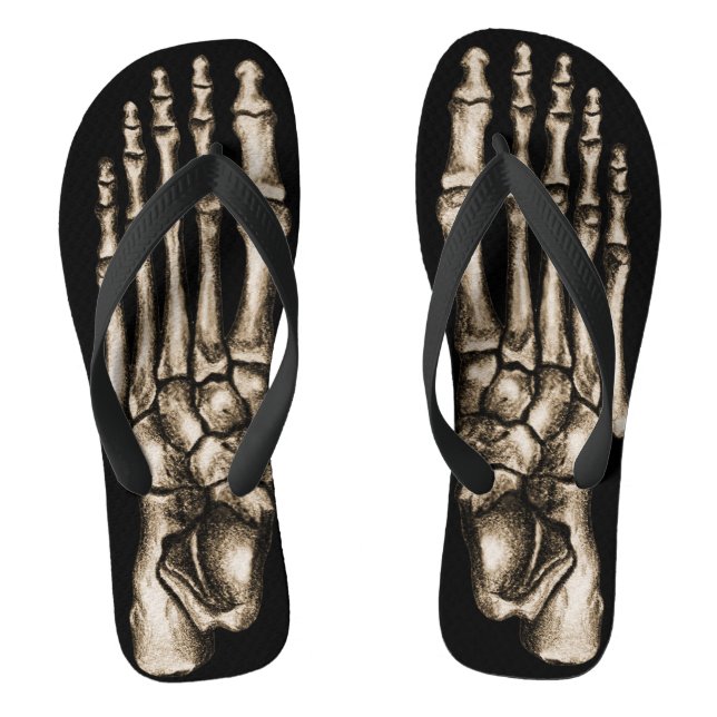 Skeleton Feet Funny Foot Bones Spooky Black Flip Flops (Fußbett)