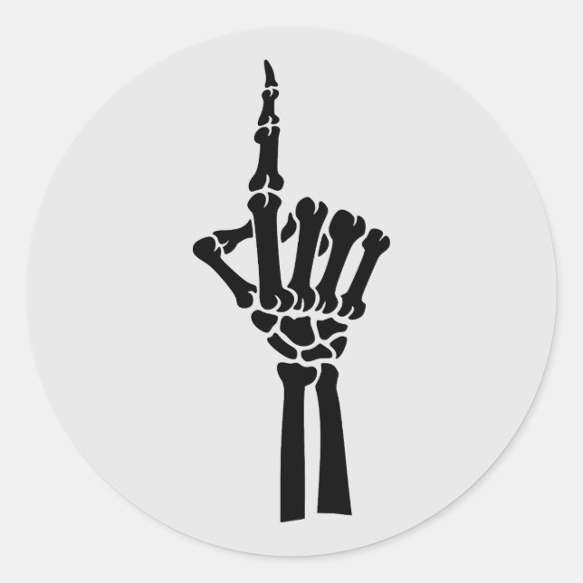 Skeleton Finger Pointing Halloween Sticker (Vorderseite)