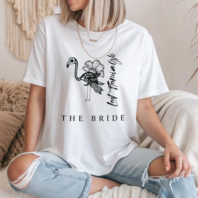 Skeleton Flamingo Die flockende Brücke Bachelorett Tri-Blend Shirt (Von Creator hochgeladen)