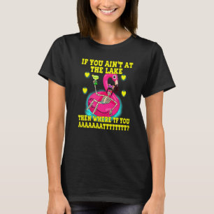 Skeleton Flamingo Floatie Sommerpool L T-Shirt