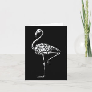 Skeleton Flamingo Halloween Karte