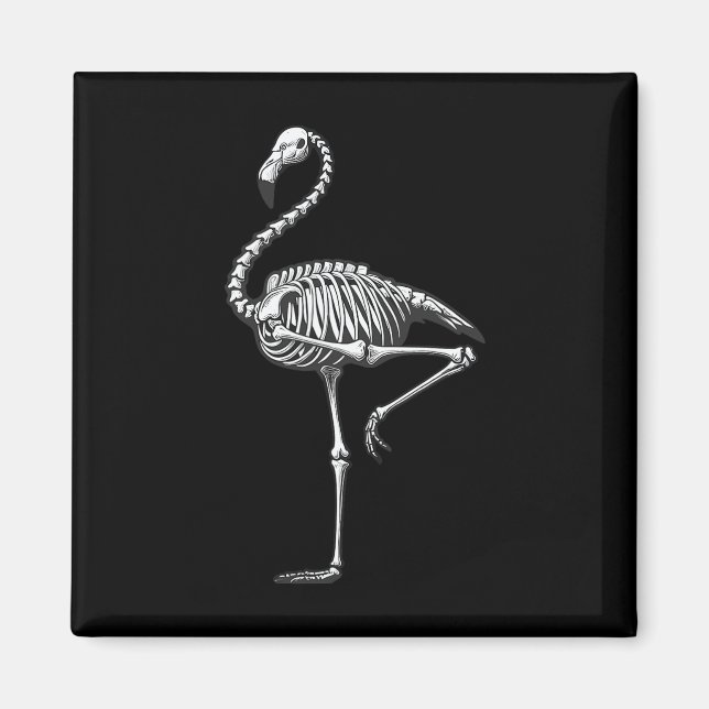 Skeleton Flamingo Halloween Magnet (Vorne)