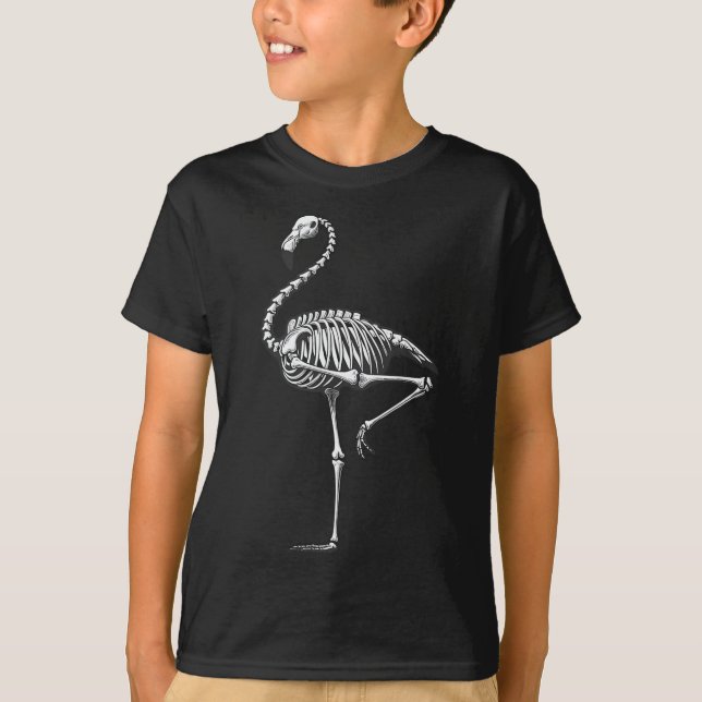Skeleton Flamingo Halloween T-Shirt (Vorderseite)