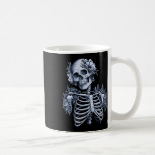 Skeleton Floral Skull Halloween Gothic Occult Wome Kaffeetasse