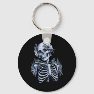 Skeleton Floral Skull Halloween Gothic Occult Wome Schlüsselanhänger