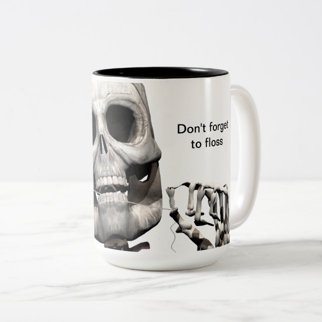 Skeleton flossing Tasse (VorderseiteRechts)