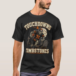 Skeleton Football Halloween Vintage abgenutzt T-Shirt