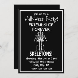 Skeleton Friendship Forever Halloween-Party Einladung