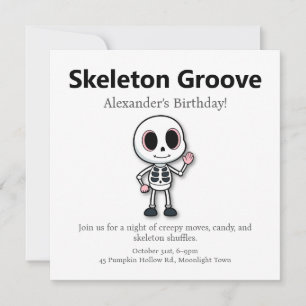 Skeleton Fun   Halloween-Party Feiertagskarte
