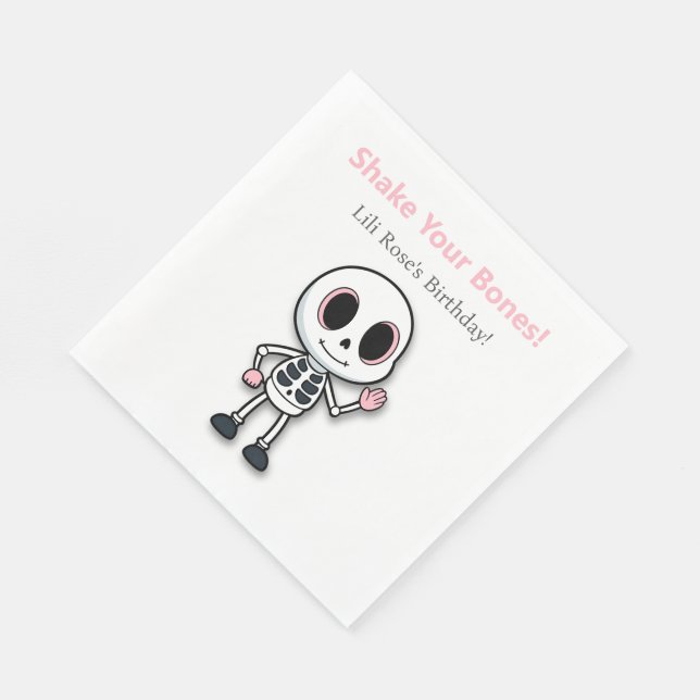 Skeleton Fun | Halloween-Party Serviette (Ecke)