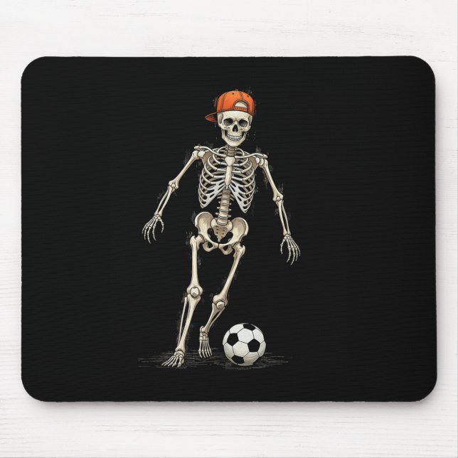 Skeleton-Fußball-Halloween-Lustig-Gräulich-Spielen Mousepad (Vorne)