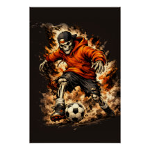 Skeleton-Fußballspieler Streetwear Cartoon – Dyna