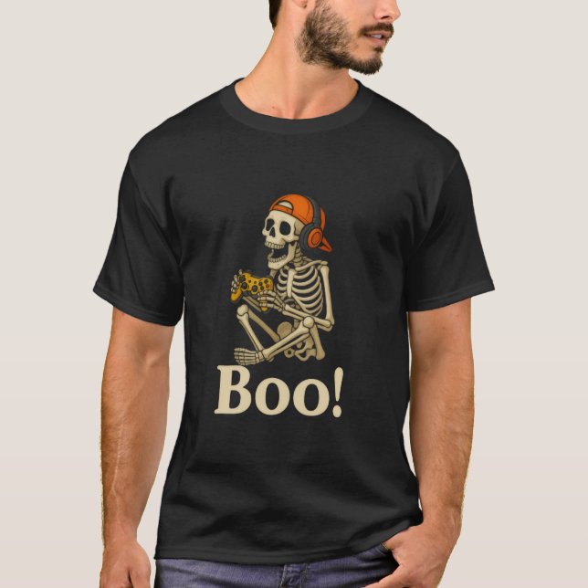 "Skeleton Gamer - Boo! Halloween-T-Shirt T-Shirt (Vorderseite)