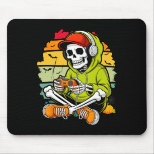 Skeleton-Gamer Faules Halloween-Kostüm Cool Video- Mousepad