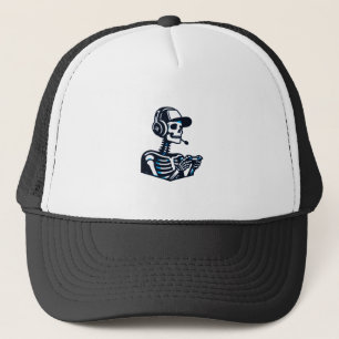 Skeleton Gamer Hat - Coole Skull Gaming Cap Truckerkappe