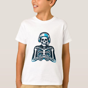 Skeleton Gamer Skull - Gaming Headset Controller D T-Shirt