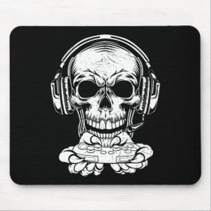 Skeleton Gaming Spooky Cloud Video Game Fan Mousepad