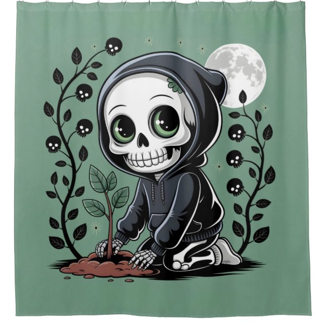 Skeleton Gardener Duschvorhang (Vorderseite)