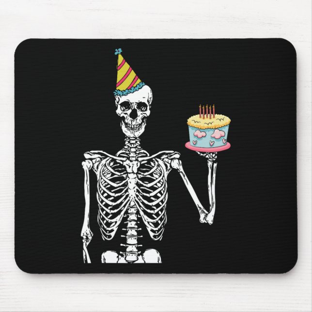 Skeleton Geburtstagsparty Lazy Halloween Kostümspa Mousepad (Vorne)