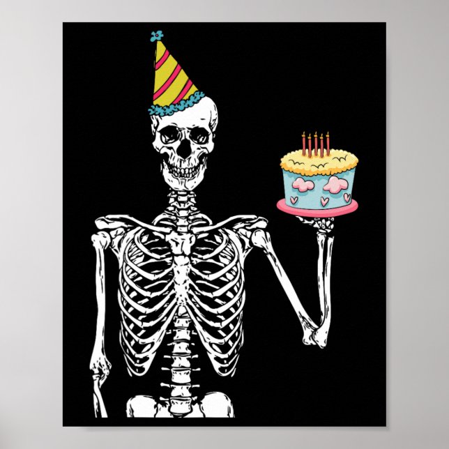 Skeleton Geburtstagsparty Lazy Halloween Kostümspa Poster (Vorne)