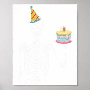 Skeleton Geburtstagsparty Lazy Halloween Kostümspa Poster