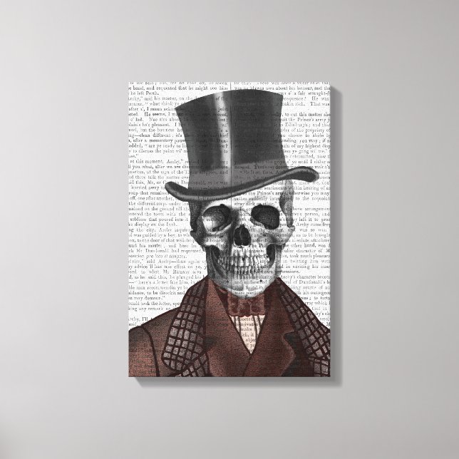 Skeleton Gentleman and Top Hat Leinwanddruck (Vorderseite)