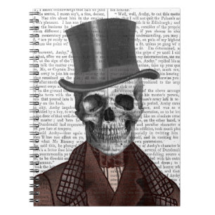 Skeleton Gentleman and Top Hat Notizblock