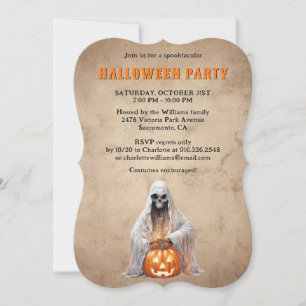 Skeleton Ghost Jack O’Lanterns Halloween-Party Einladung