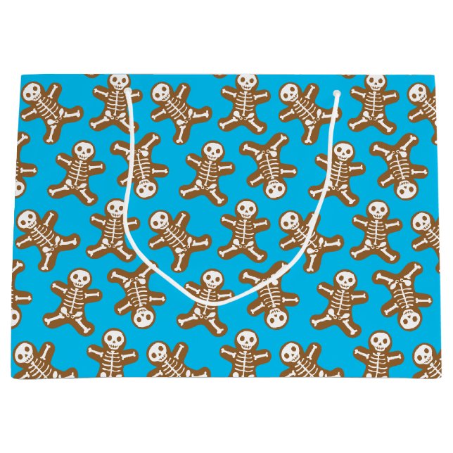 Skeleton Gingerbread Men Große Geschenktüte (Vorderseite)