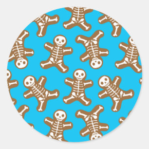 Skeleton Gingerbread Men Runder Aufkleber