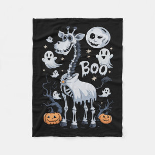 Skeleton Giraffe in Ghosts Halloween Fleecedecke