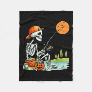 Skeleton Girl Drinking Coffee Peace Sign Graphic F Fleecedecke