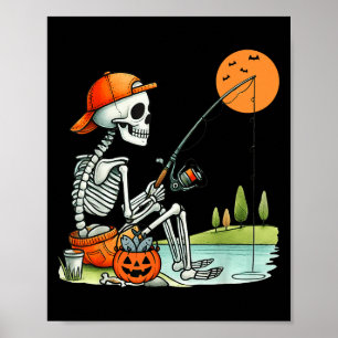 Skeleton Girl Drinking Coffee Peace Sign Graphic F Poster