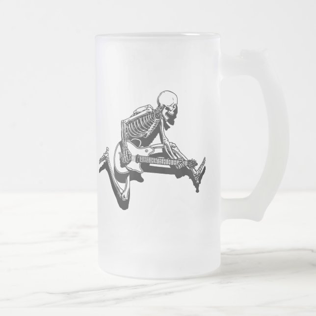 Skeleton Gitarrist springen Mattglas Bierglas (Rechts)
