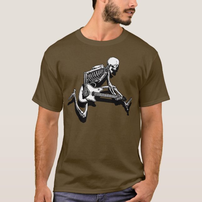 Skeleton Gitarrist springen T-Shirt (Vorderseite)