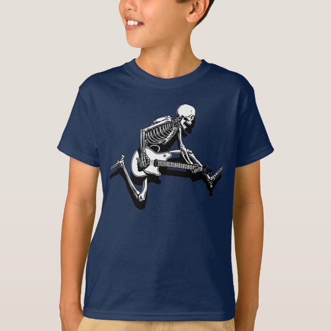 Skeleton Gitarrist springen T-Shirt (Vorderseite)