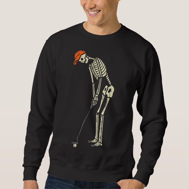 Skeleton Golf Funny Halloween Golfsport Golfe Sweatshirt (Vorderseite)