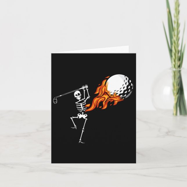 Skeleton Golf Funny Halloween Kostüm Golfspor Karte (Vorderseite)