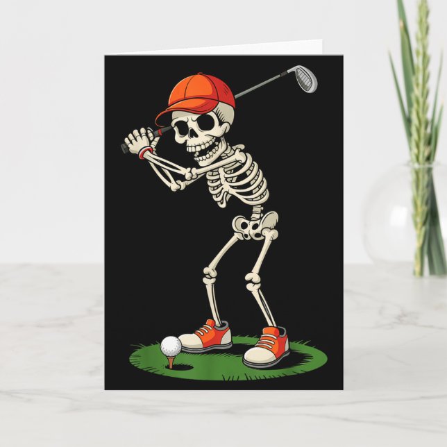 Skeleton Golf Halloween Costume Funny Boys Toddler Karte (Vorderseite)