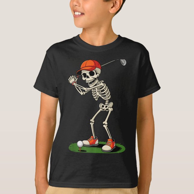 Skeleton Golf Halloween Costume Funny Boys Toddler T-Shirt (Vorderseite)