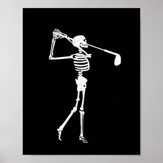 Skeleton Golfer Funny Halloween Golf Sport Poster (Vorne)