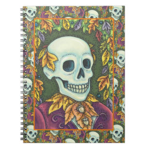 SKELETON, GOTH GENTLEMAN SKULL, DEAD LEAF GESELLSC NOTIZBLOCK