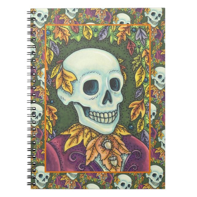 SKELETON, GOTH GENTLEMAN SKULL, DEAD LEAF GESELLSC NOTIZBLOCK (Vorderseite)