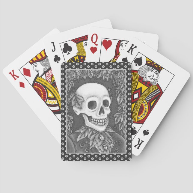 SKELETON, GOTH GENTLEMAN SKULL, DEAD LEAF GESELLSC SPIELKARTEN (Rückseite)
