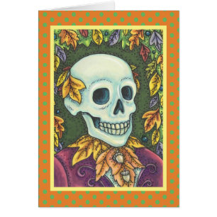 SKELETON GOTH GENTLEMAN SKULL GREETING CARD Blank