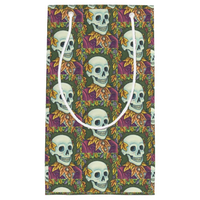 SKELETON GOTHIC GENTLEMAN SKULL HALLOWEEN GIFT BAG KLEINE GESCHENKTÜTE (Vorderseite)